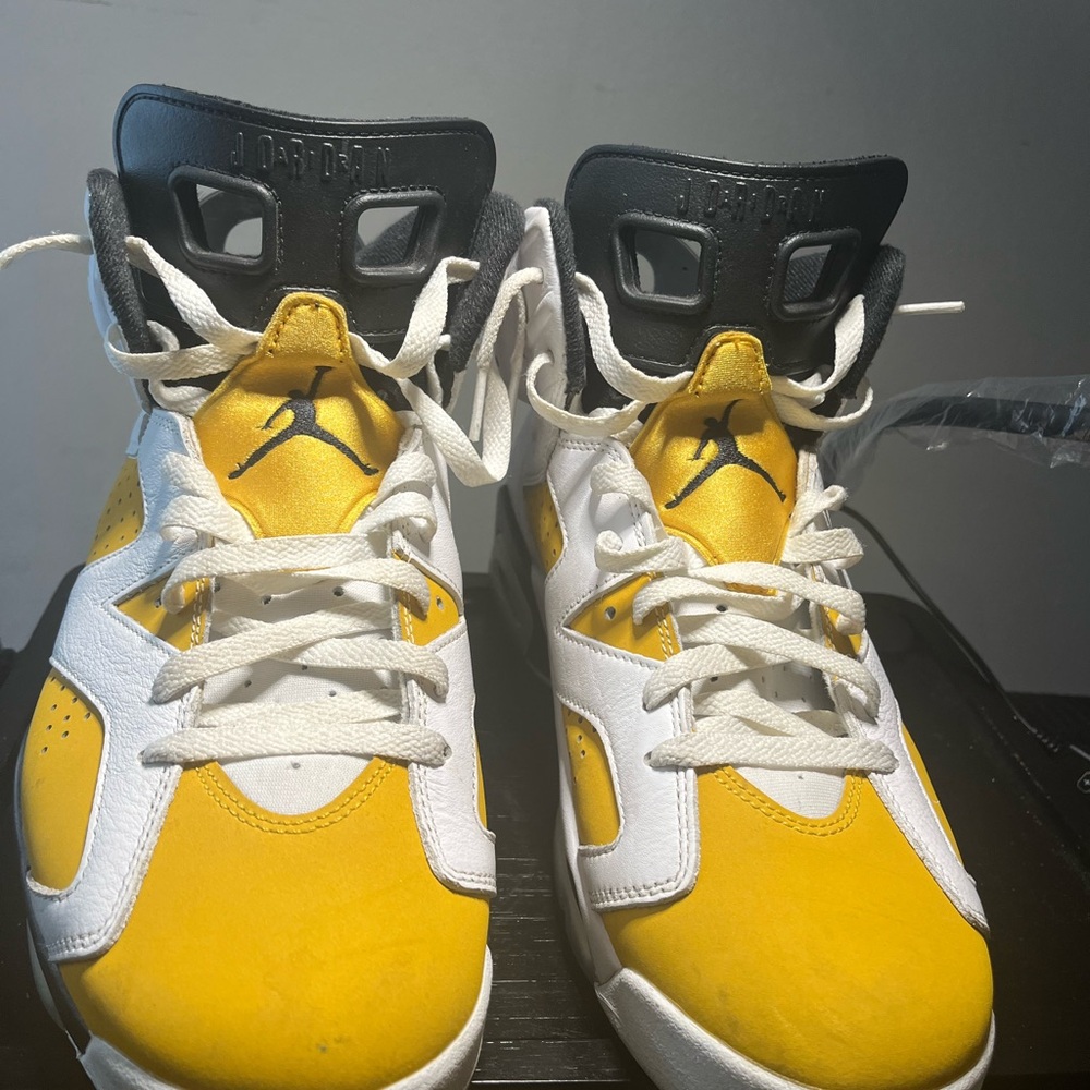 Jordan Men's Yellow, White & Black High-Top Basketball Sneakers